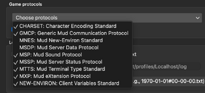 Game protocols drop-down list on the General tab of Settings